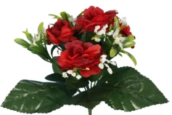 BOUQUET BUISSON ROSETTES H25CM