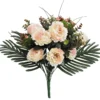 BOUQUET DE 10 PIVOINES ET EUCALYPTUS H.55CM