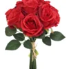BOUQUET DE 11 ROSES H25CM ROUGE ET BLANC
