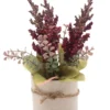 BOUQUET FLEURS ET FEUILLAGES CHAMPETRE POT H.19CM ROSE