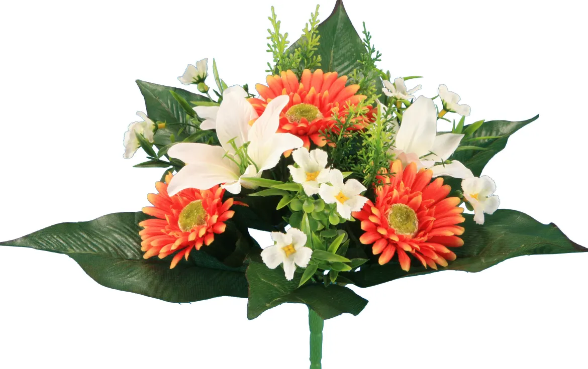BOUQUET GERBERAS LYS H.28CM