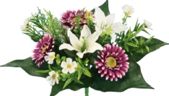 BOUQUET GERBERAS LYS H.28CM