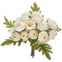 BOUQUET 18 MINI CAMELIAS H.30CM