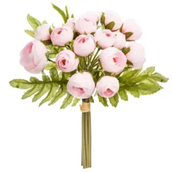 BOUQUET 18 MINIS CAMELIA ROSE H.30CM