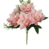 BOUQUET 6 ORCHIDEES H.34CM BLANC ET ROSE