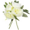 BOUQUET 4 PIVOINES BLANC H.30CM