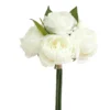 BOUQUET 6 PIVOINES H32CM ROSE ET BLANC