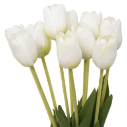 BOUQUET TULIPES BLANCHES H.48CM