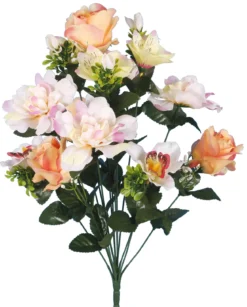 BOUQUET X14 LYS ET DAHLIAS H57CM