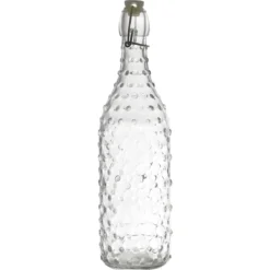 BOUTEILLE EN VERRE A CLAPET EMBOSSE 1L