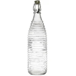 BOUTEILLE EN VERRE A CLAPET EMBOSSE 1L