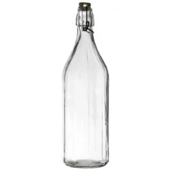 BOUTEILLE EN VERRE A CLAPET EMBOSSE 1L