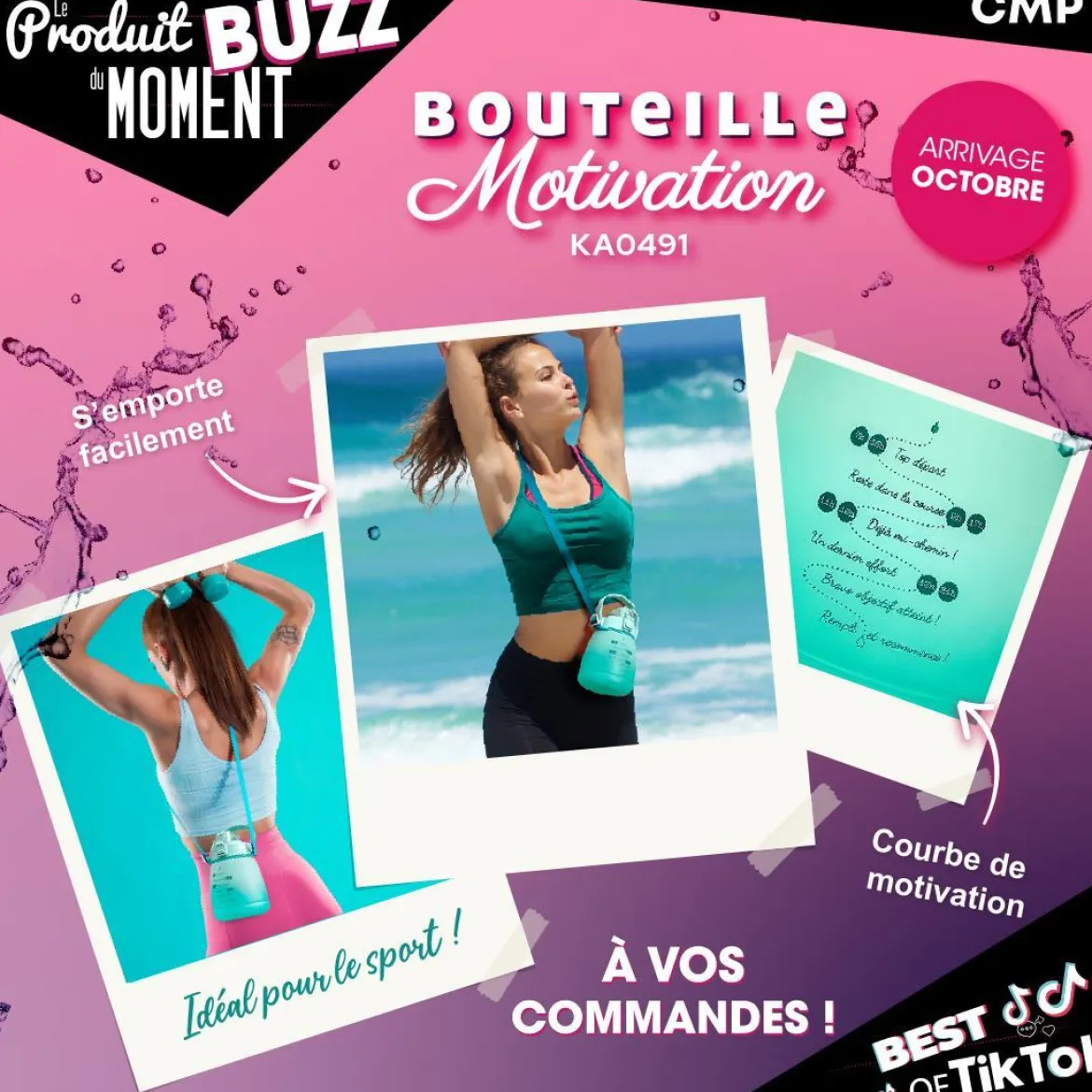 BOUTEILLE MOTIVATION COMPACTE 1.2L AVEC SANGLE