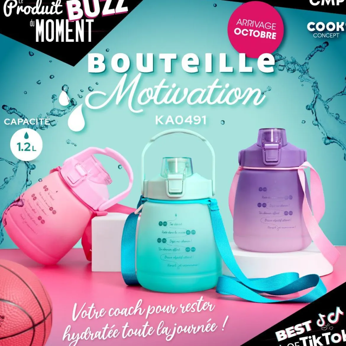 BOUTEILLE MOTIVATION COMPACTE 1.2L AVEC SANGLE