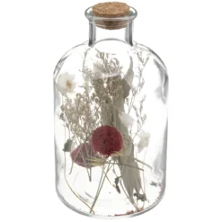 BOUTEILLE VERRE FLEURS SECHEES