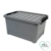 BOX CLIP AVEC POIGNEE PLASTIQUE RECYCLE 25L 44X31X23CM GRIS