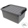BOX CLIP AVEC POIGNEE PLASTIQUE RECYCLE 14L 40X29X18CM GRIS