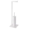 BROSSE ET DEROULEUR PAPIER WC METAL BLANC