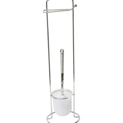 BROSSE ET DEROULEUR PAPIER WC METAL CHROME