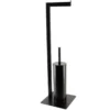 BROSSE ET DEROULEUR PAPIER WC METAL NOIR