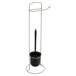 BROSSE ET DEROULEUR PAPIER WC METAL FILAIRE FICELLE NOIR