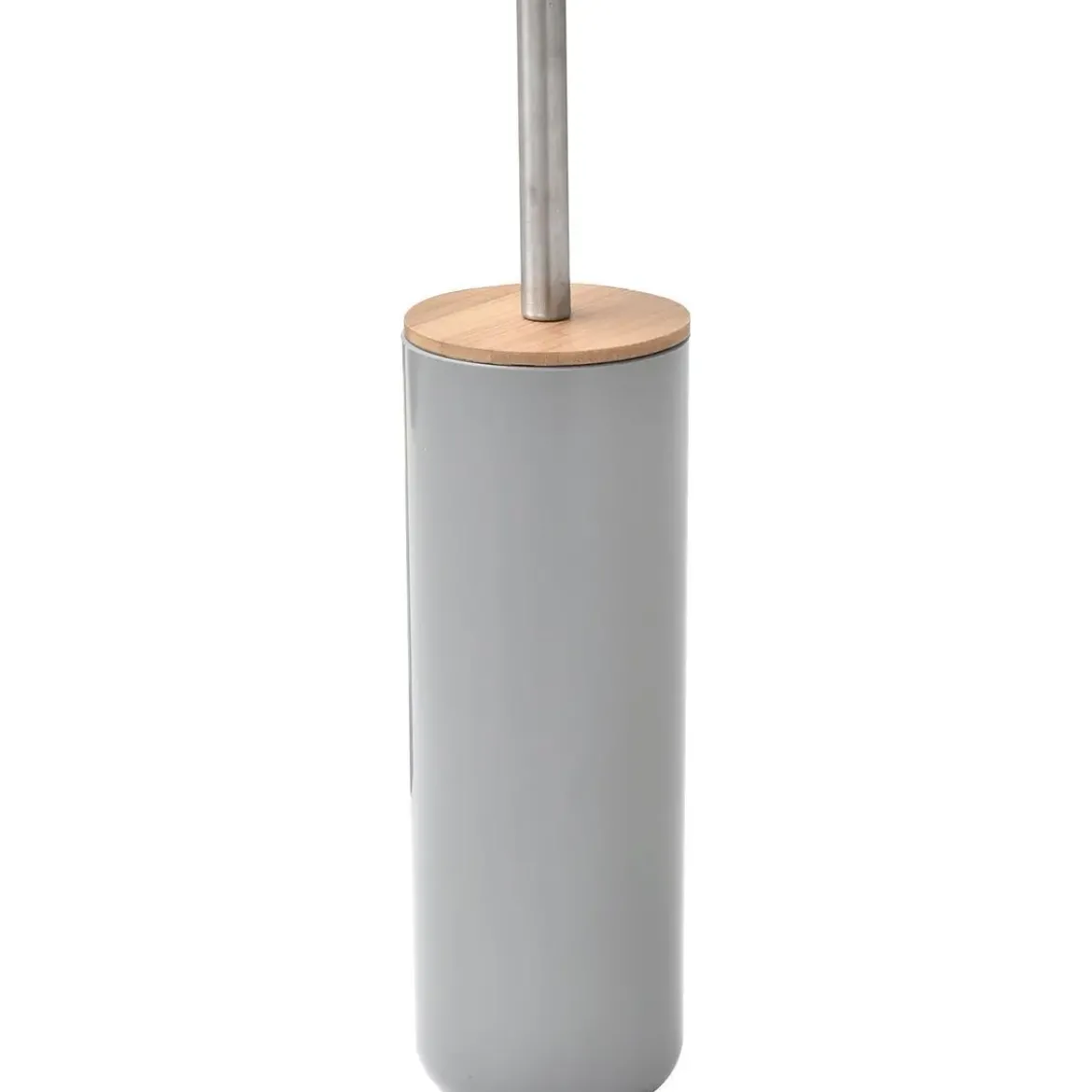 BROSSE WC AVEC COUVERCLE BAMBOU GRIS