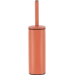 BROSSE WC CARREE METAL TERRE DE SIENNE
