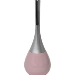BROSSE WC GRES FORME GOUTTE D EAU ROSE