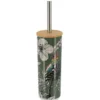 BROSSE WC IMPRIMEE COUVERCLE BAMBOU JUNGLE FEVER KAKI