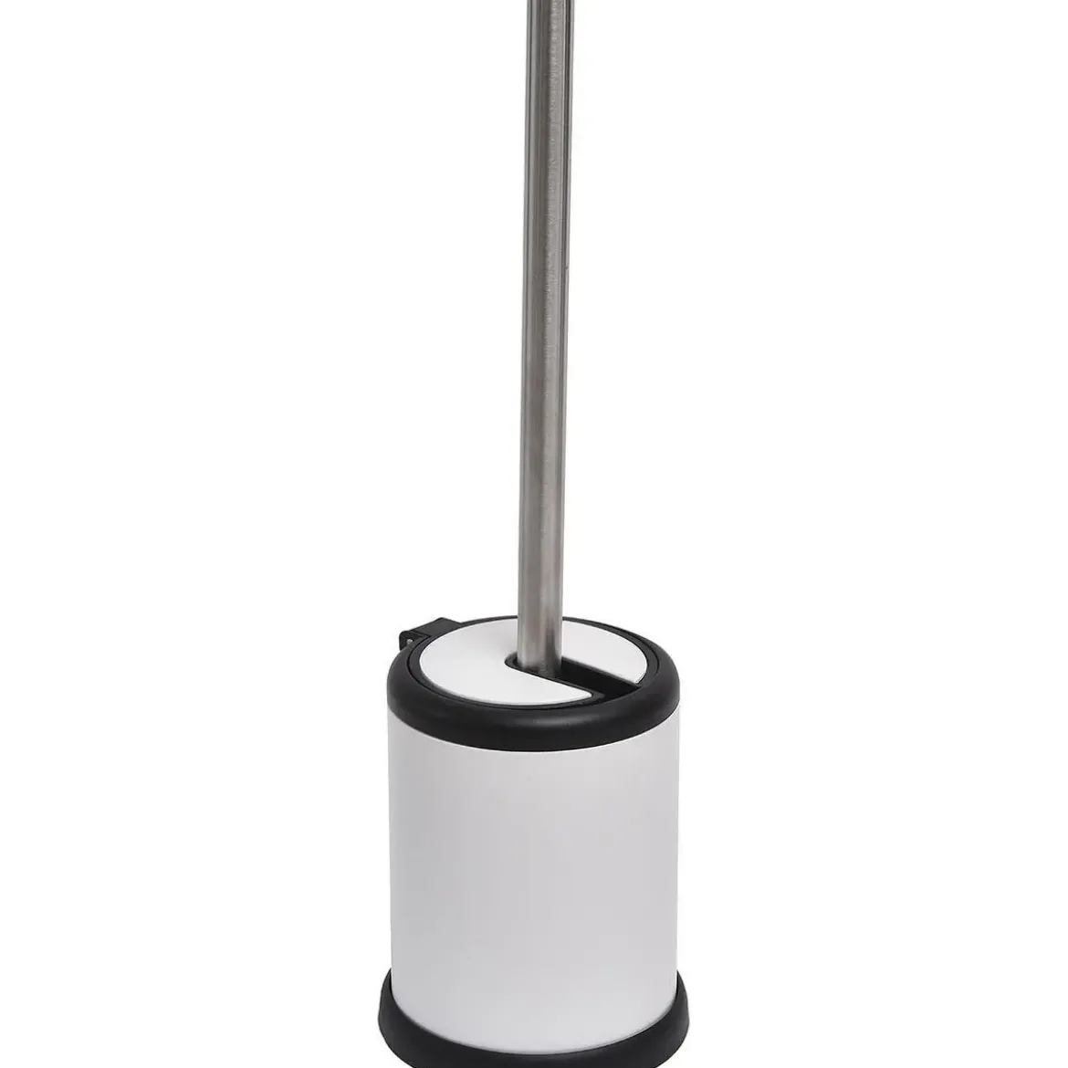 BROSSE WC METAL COUVERCLE RABATTABLE BLANC MAT