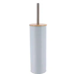 BROSSE WC METAL COUVERCLE BAMBOU BLEU CLAIR