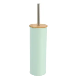 BROSSE WC METAL COUVERCLE BAMBOU VERT EUCALYPTUS