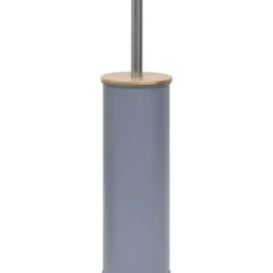 BROSSE WC METAL COUVERCLE BAMBOU GRIS