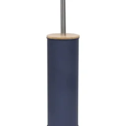BROSSE WC METAL COUVERCLE BAMBOU BLEU