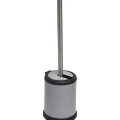 BROSSE WC METAL COUVERCLE RABATTABLE GRIS MAT