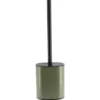BROSSE WC PLATE SILICONE ET SUPPORT METAL KAKI NOIR