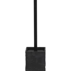 BROSSE WC POLYRESINE CARREE TIGE NOIRE MAT NOIR