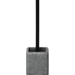 BROSSE WC POLYRESINE CARREE GRIS