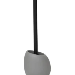 BROSSE WC POLYRESINE FORME GALET TIGE GRIS