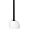 BROSSE WC POLYRESINE FORME GALET TIGE BLANC