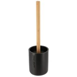 BROSSE WC POLYRESINE NOIR MAT BAMBOU