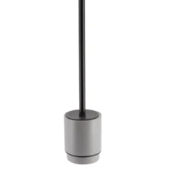 BROSSE WC POLYRESINE RONDE GRIS NOIR