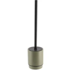 BROSSE WC POLYRESINE RONDE KAKI NOIR