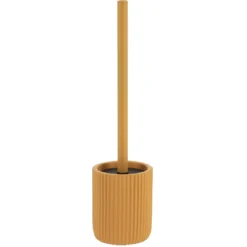 BROSSE WC POLYRESINE STRIEE MOUTARDE