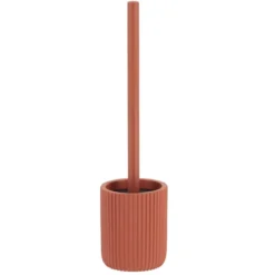 BROSSE WC POLYRESINE STRIEE TERRACOTTA