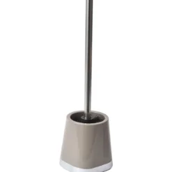 BROSSE WC RONDE BASE CARREE CHROMEE TAUPE