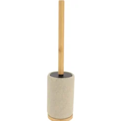 BROSSE WC RONDE EFFET MAILLE ET TIGE BAMBOU NATUREL