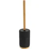BROSSE WC RONDE EFFET MAILLE ET TIGE BAMBOU NOIR