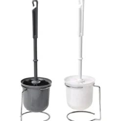 BROSSE WC SUPPORT METAL CHROME BLANCHE OU GRISE