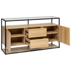 BUFFET 2 PORTES ALDEA METAL BOIS BEIGE D.140X80CMCM